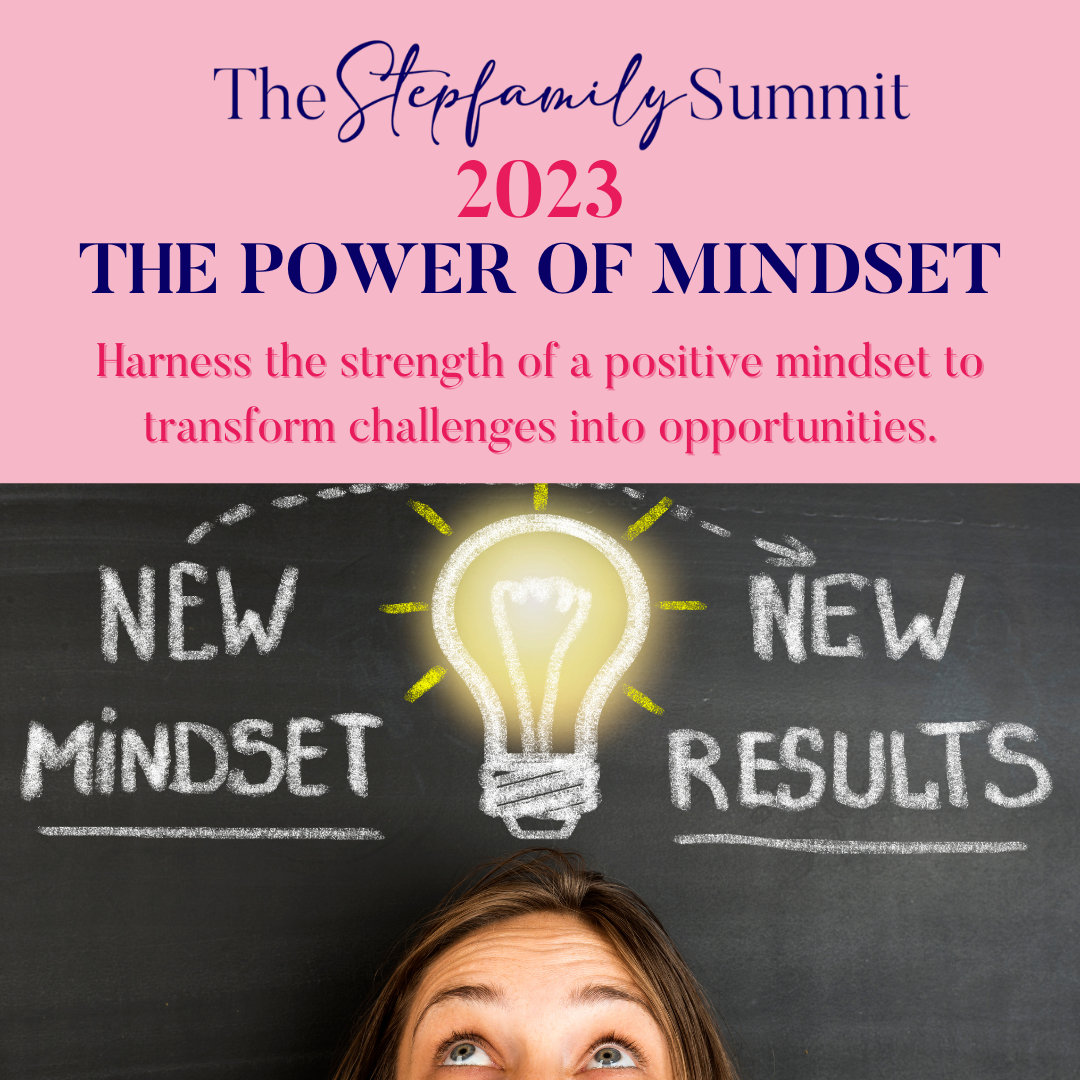 Top of woman's head with light bulb above her heard. The Power of Mindset Stepfamily Summit 2023